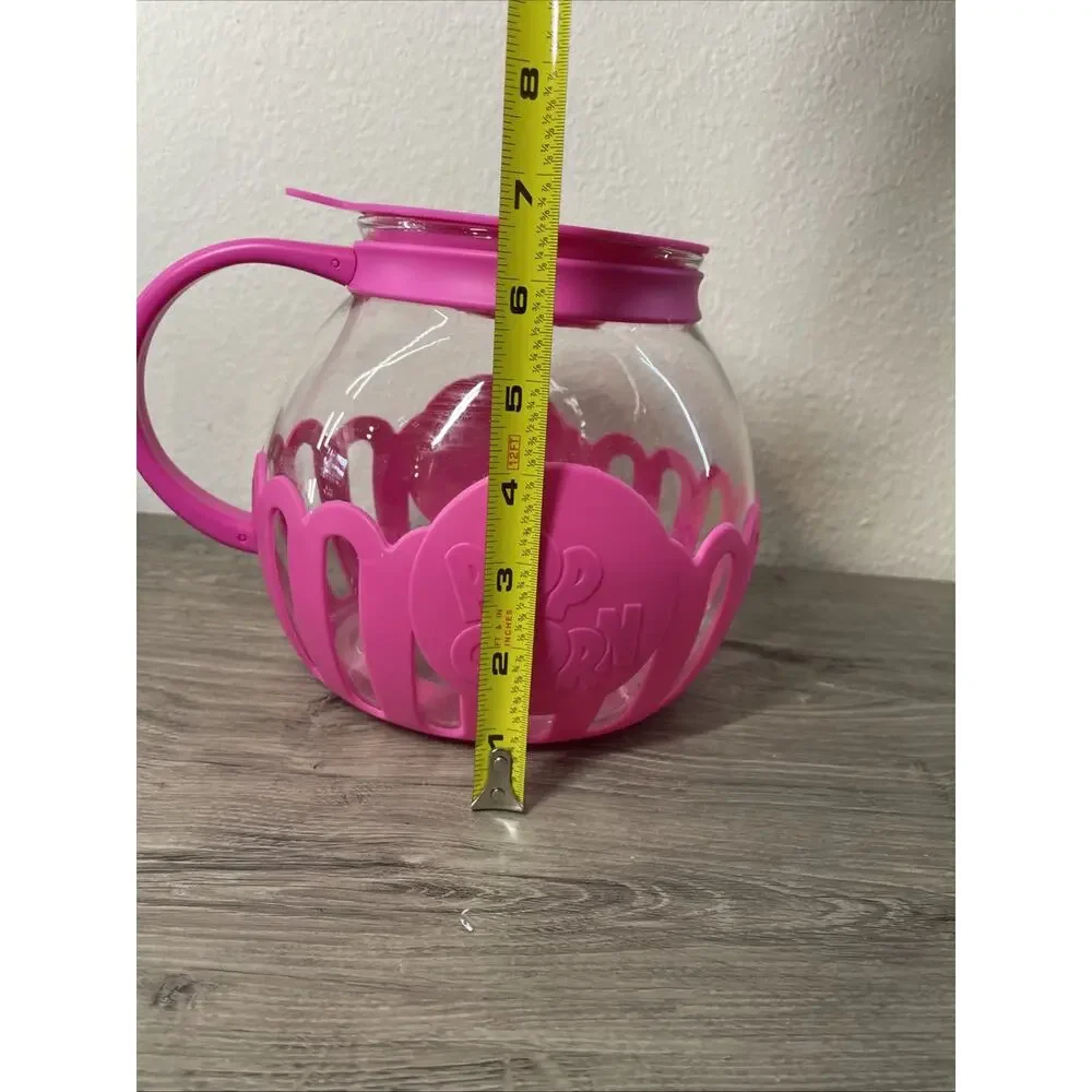Ecolution Micro-Pop 1.5 Qt Microwave Glass Popcorn Popper - Fuchsia Pink